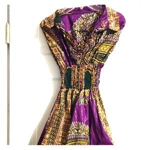 Handmade Royal Purple African Printed Dress